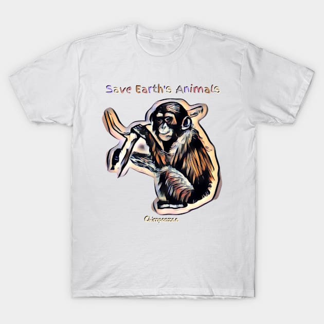 Chimpanzee T-Shirt by Lees Tees